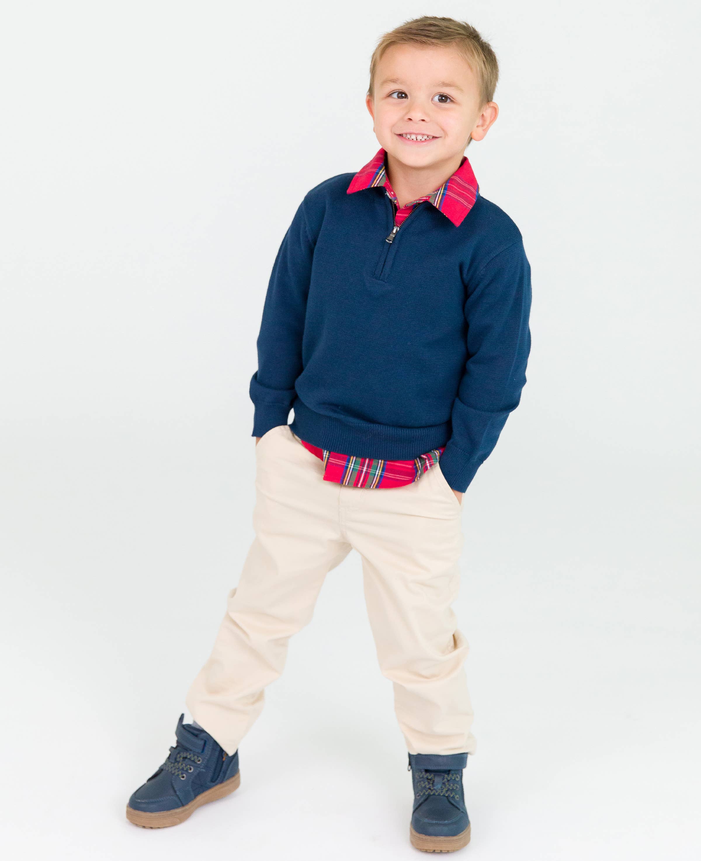 Boys Khaki Stretch Chino Pants