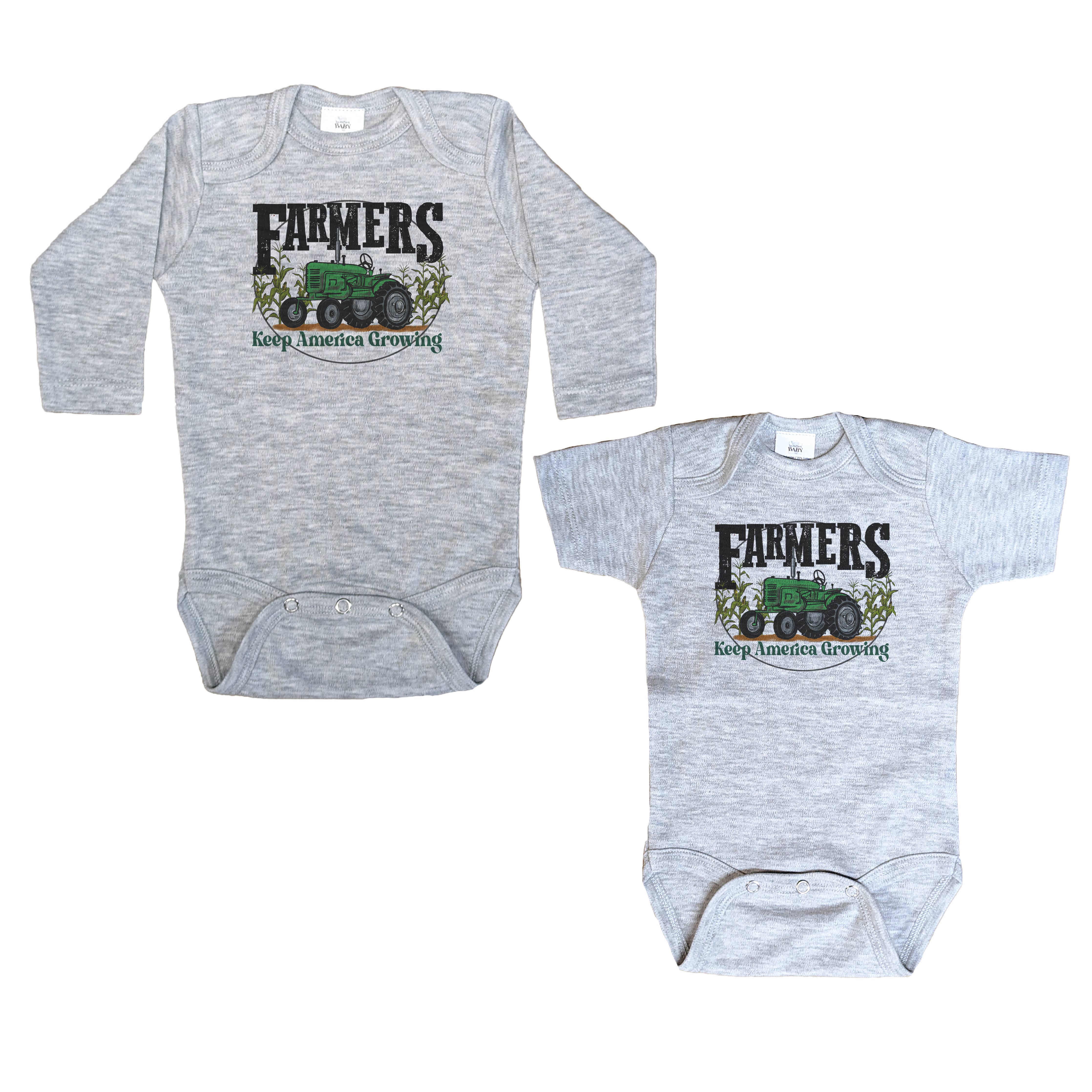 Farmers Growing America Green Tractor Bodysuit