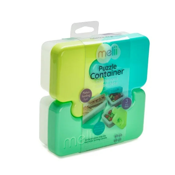 Melii Puzzle Bento Container - Lime, Blue, Green