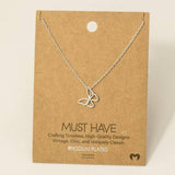 Gold Dipped Wire Butterfly Pendant Necklace