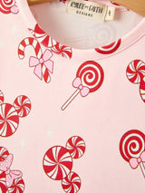 Peppermint Candy Long Sleeve Twirl Dress
