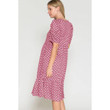 Maternity Polka Dot Babydoll Midi Dress