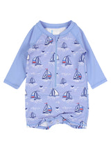 Baby Boys Blue Seas the Day Long Sleeve One Piece Rash Guard