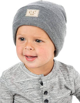 CC Kids Suede Patch Beanie (Heather Grey)