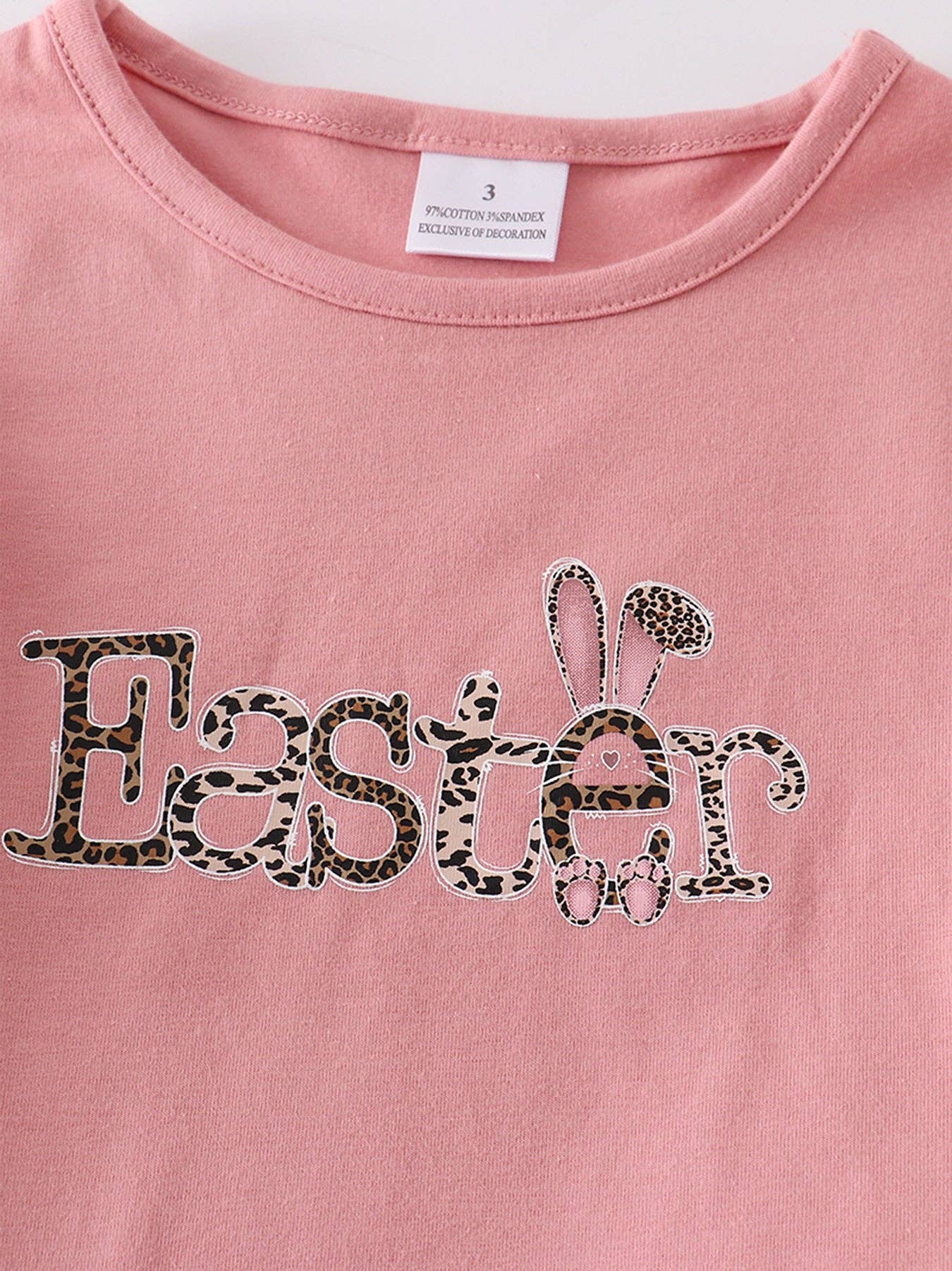 Pink "easter"leopard  skirt set