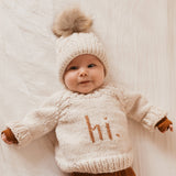 Hi. Pecan Crew Neck Sweater Baby & Toddler