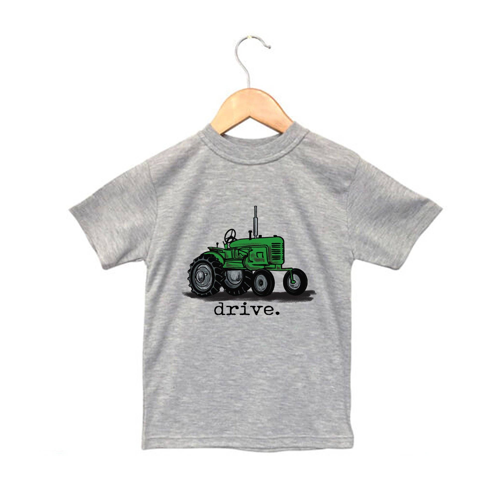 "Drive" Green Tractor Farm Kids & "Drive" Red Tractor Tee in Beige