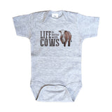 "Life is better with cows" baby bodysuit