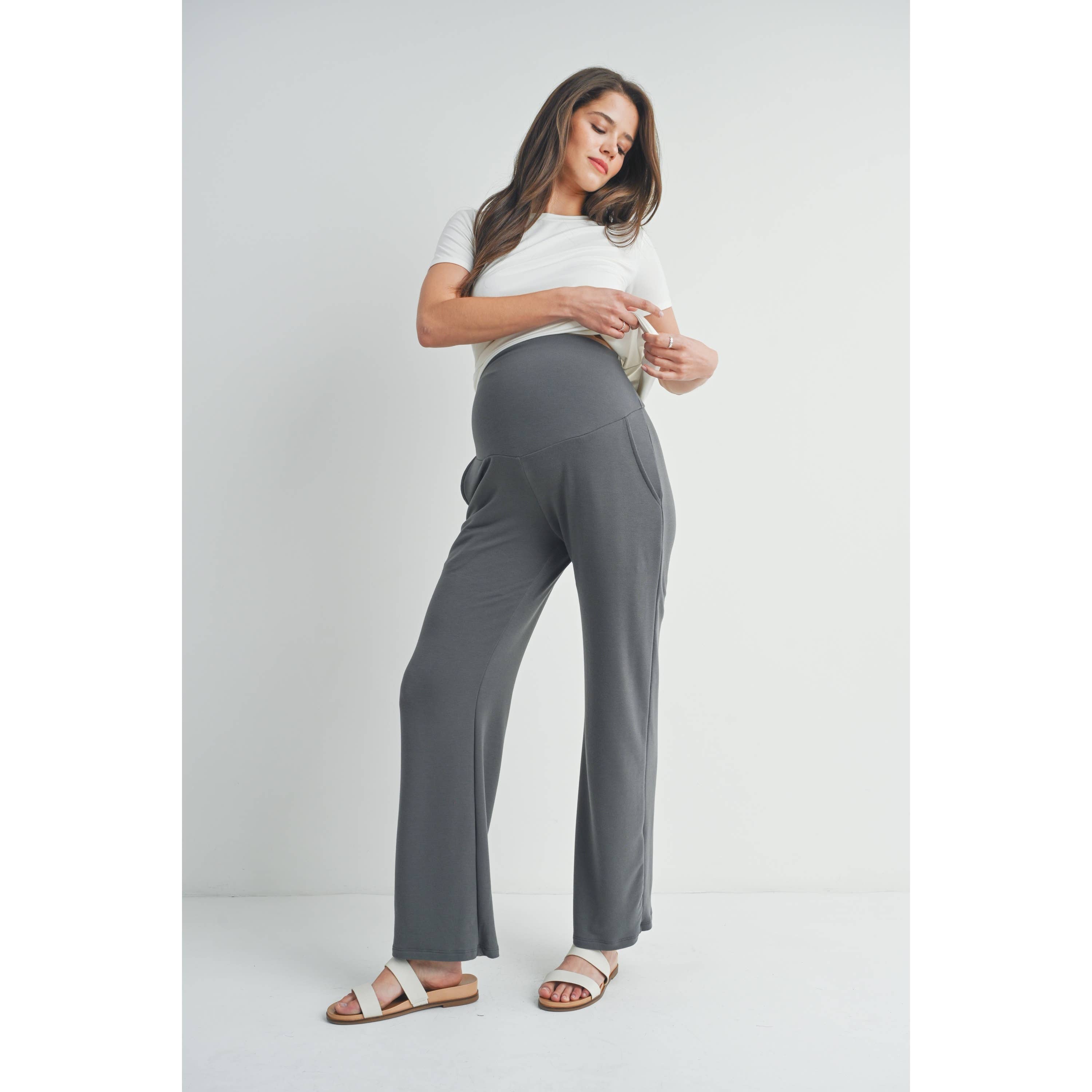 Straight Leg Maternity Terry Lounge Pants