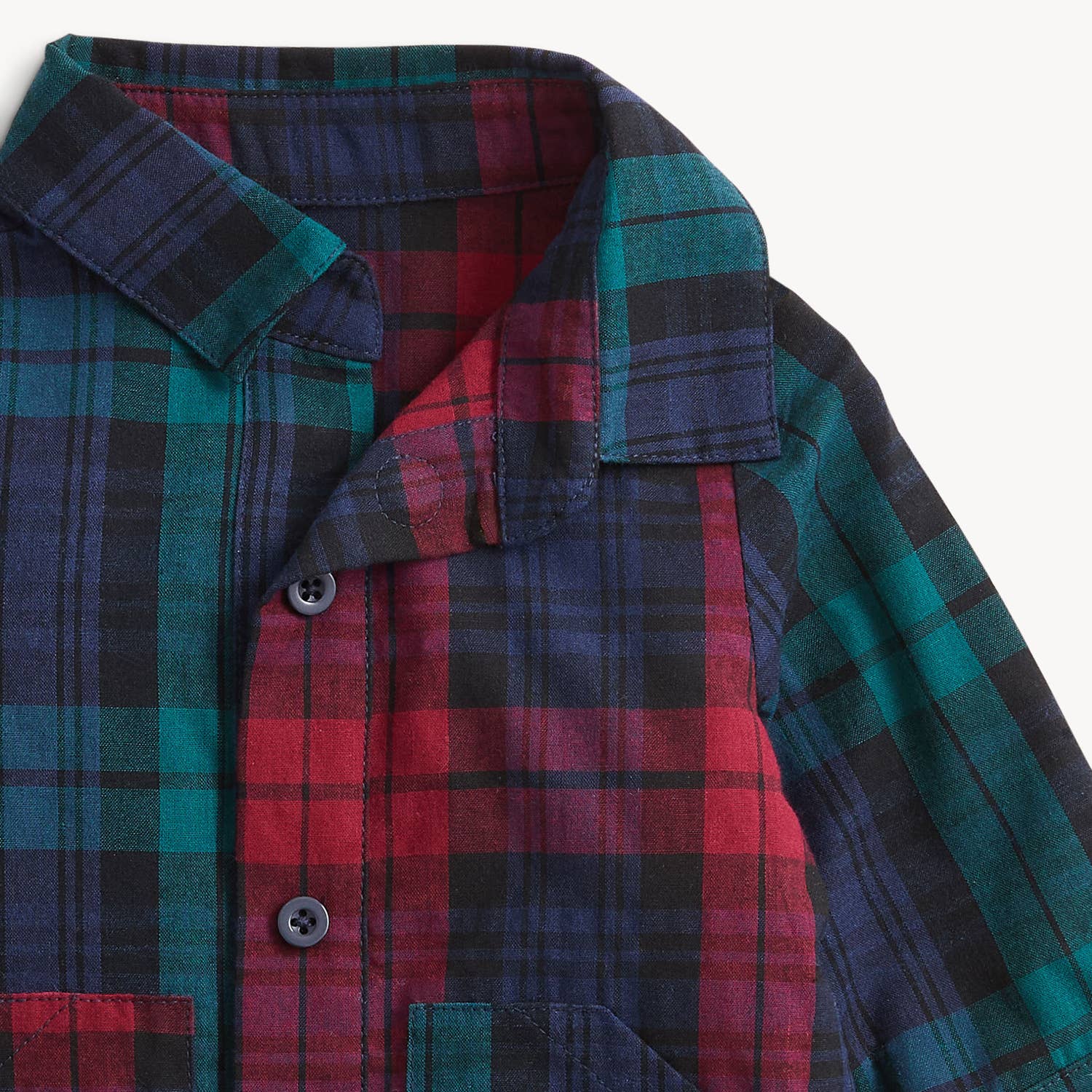 Magnetic Me | PLAID FLANNEL RED MULTI BOYS ROMPER
