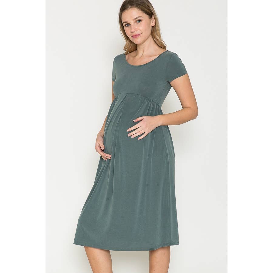 Maternity Summer Basic Ruffle Baby Doll Dress