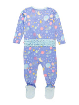 RuffleButts + RuggedButts - Baby Girls Starry Dreams Bamboo Viscose Footed Ruffle One Piece Pajama