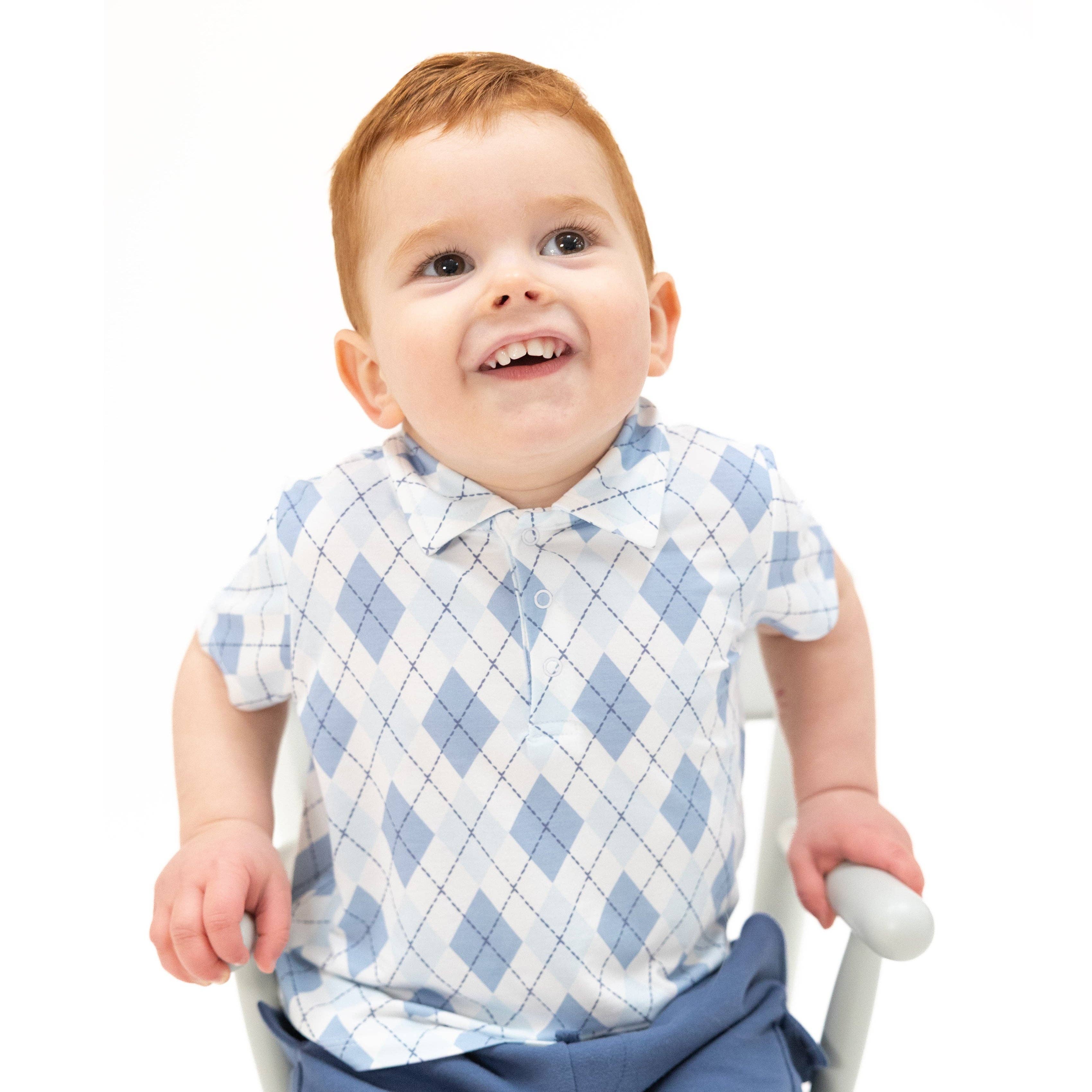 Blue Argyle - Polo with Casual Short
