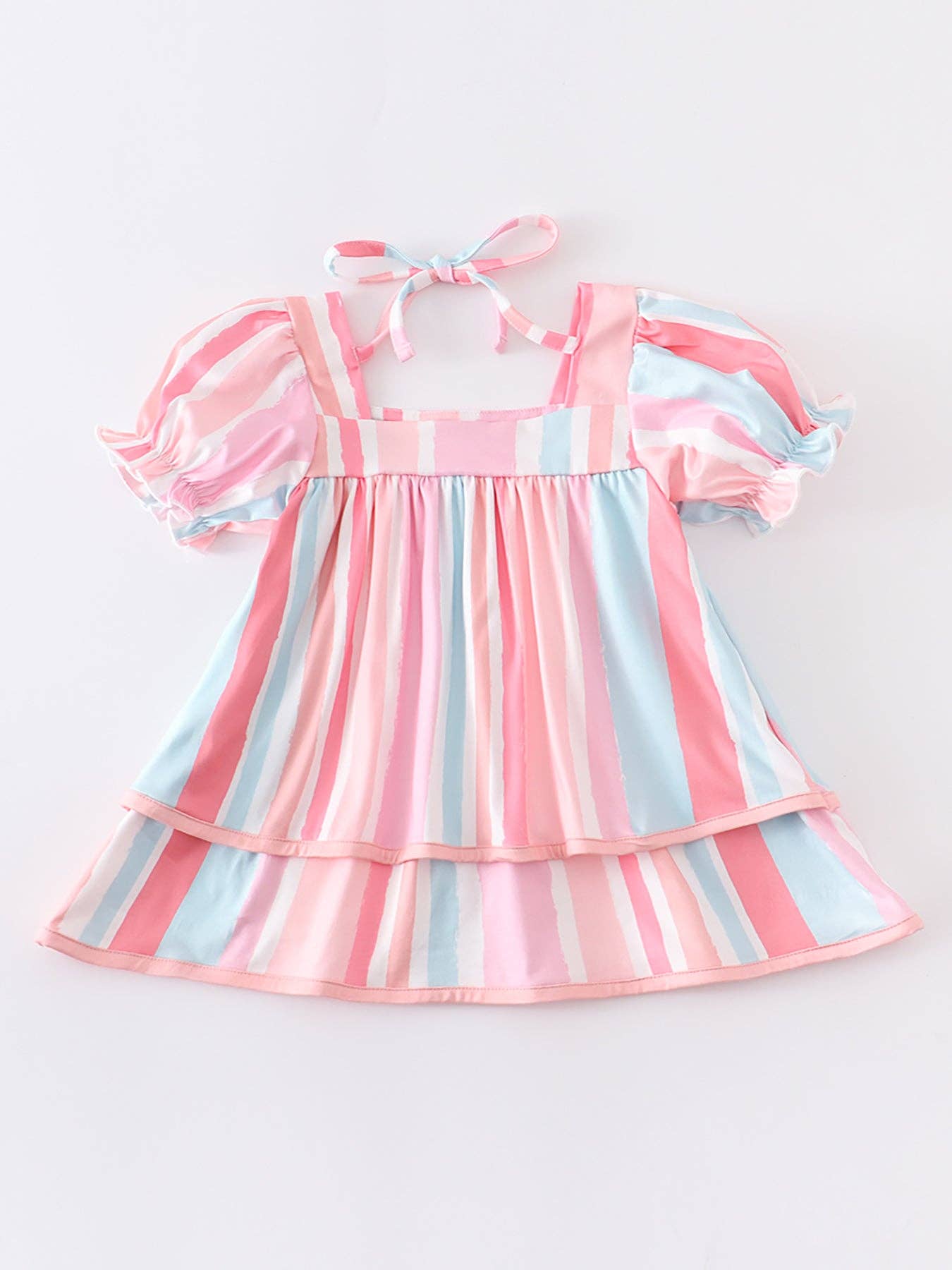 Colored Stripe Ruffle Shirt