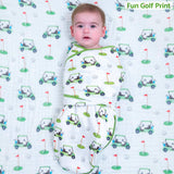 Cotton Velcro Newborn Swaddle Sack Golf A Round