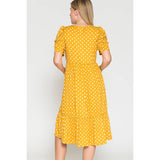 Maternity Polka Dot Babydoll Midi Dress