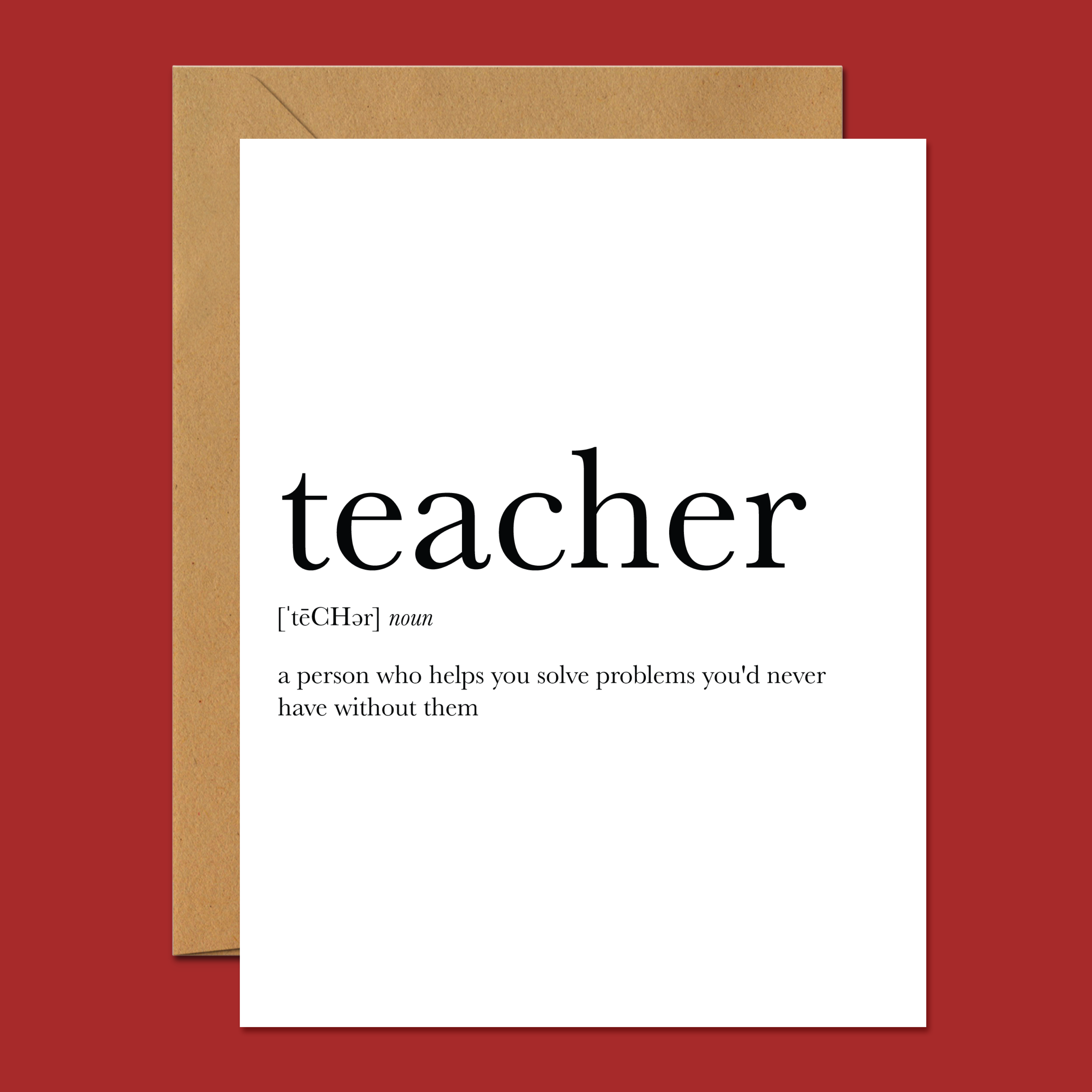 Teacher Definition - Teacher Appreciation Card