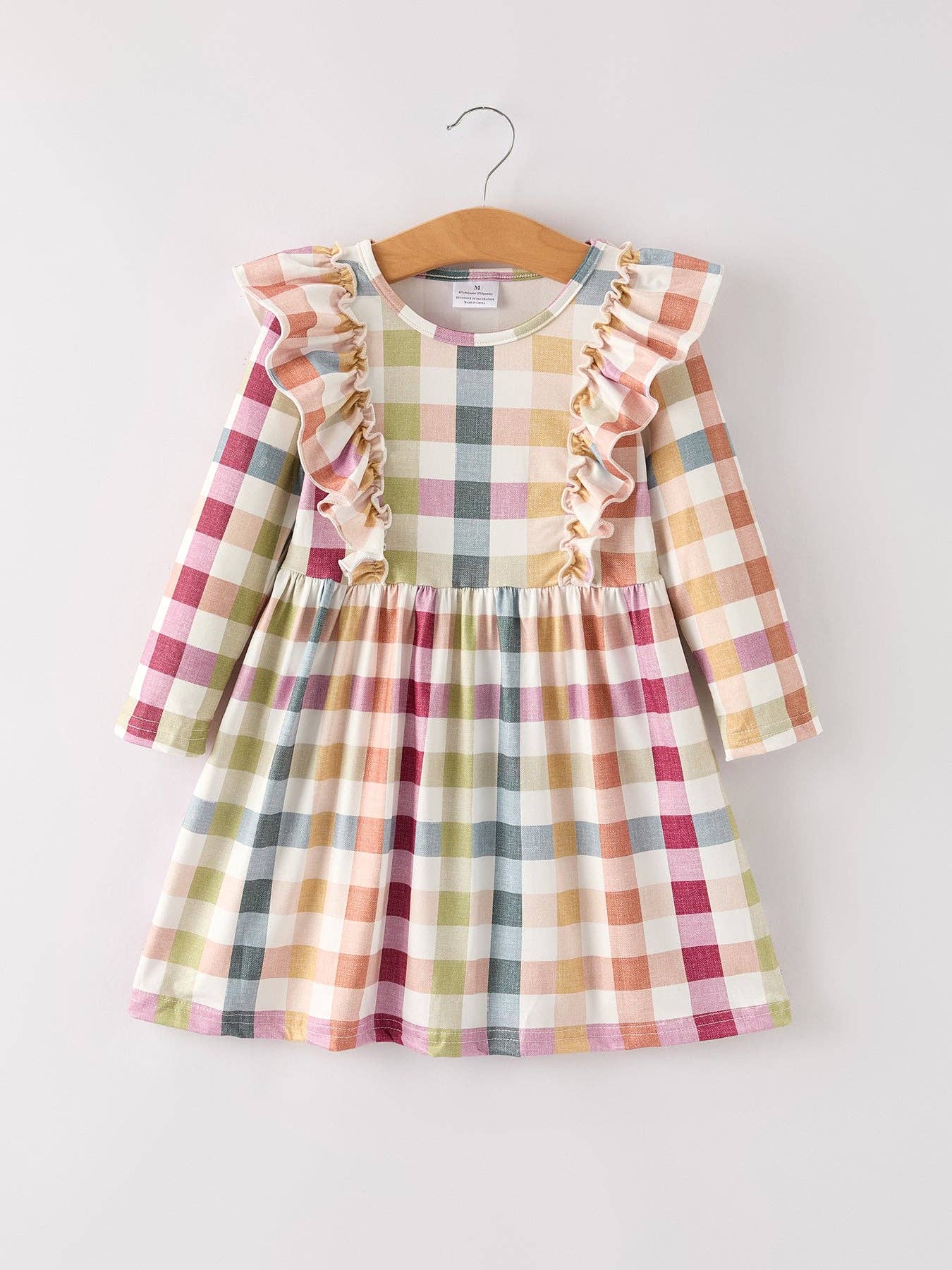 Fall Plaid Long Sleeve Girls Dress