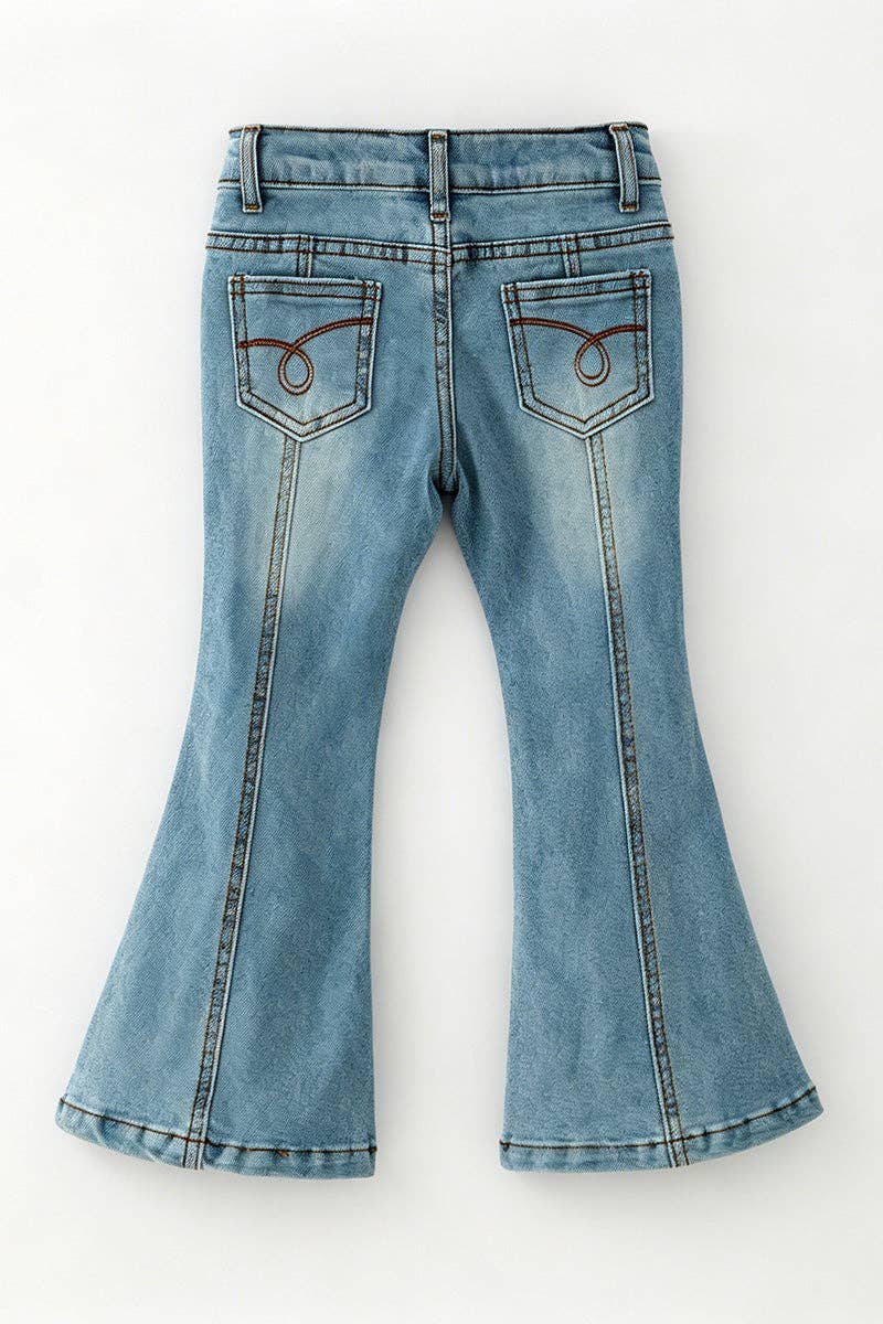 Bootcut Denim Pants w/ Adjustable Waistband