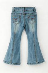 Bootcut Denim Pants w/ Adjustable Waistband