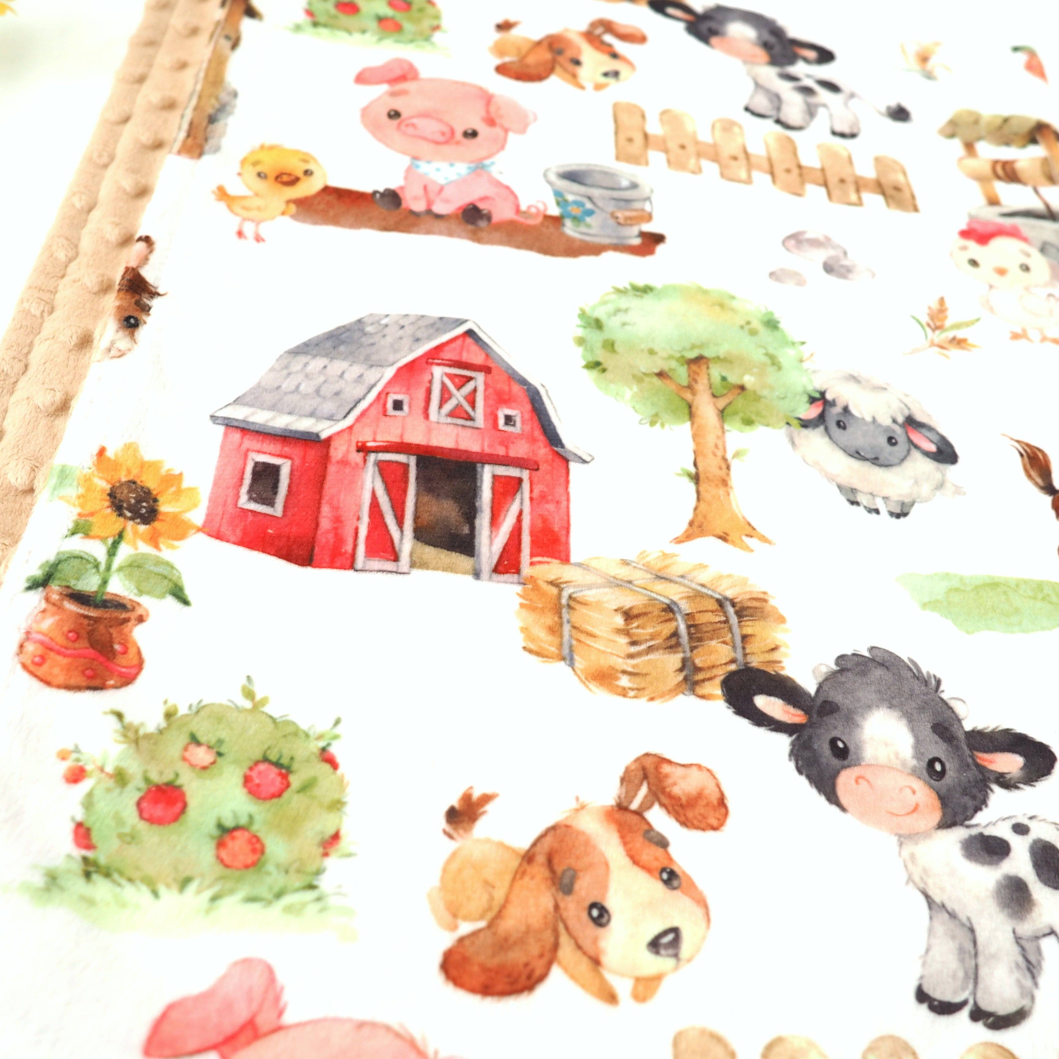 Farm Animal Minky Blanket