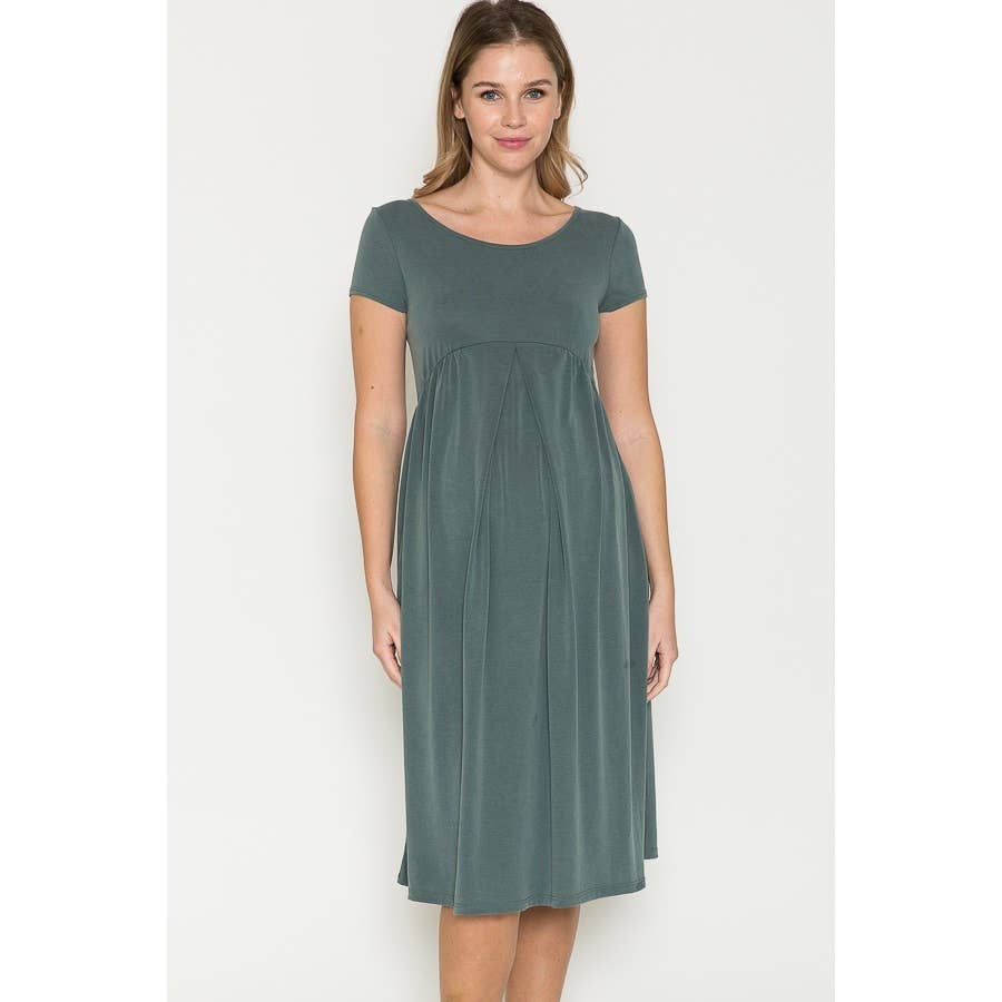Maternity Summer Basic Ruffle Baby Doll Dress