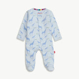 Magnetic Me- Blue Jolie Giraffee Organic Cotton Magnetic Footie