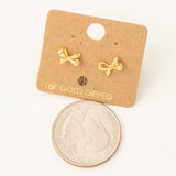 Gold Dipped Mini Bow Earrings