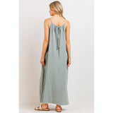 Cotton Halter Maternity Column Maxi Dress