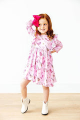Boot Ruffle Twirl Dress