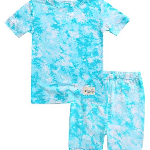 Vaenait Baby - Bamboo Tie Dyeing Mint Short Sleeve PJs