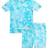 Vaenait Baby - Bamboo Tie Dyeing Mint Short Sleeve PJs