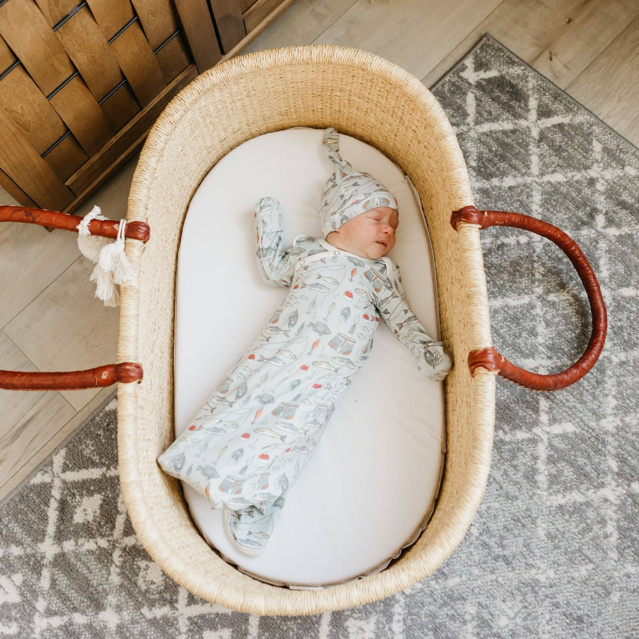 Copper Pearl Newborn Knotted Gown - Trout