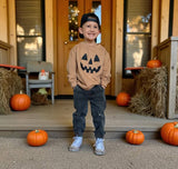 Pumpkin Smiley | Kids Fall + Halloween Sweatshirt