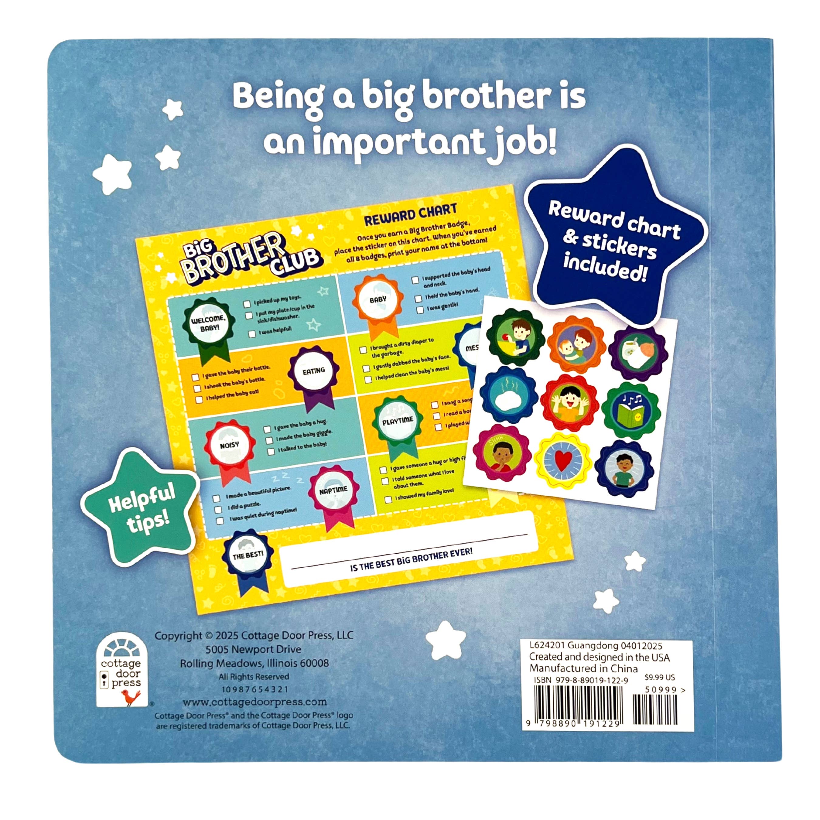 Big Brother Club Board Book with Reward Chart & Stickers