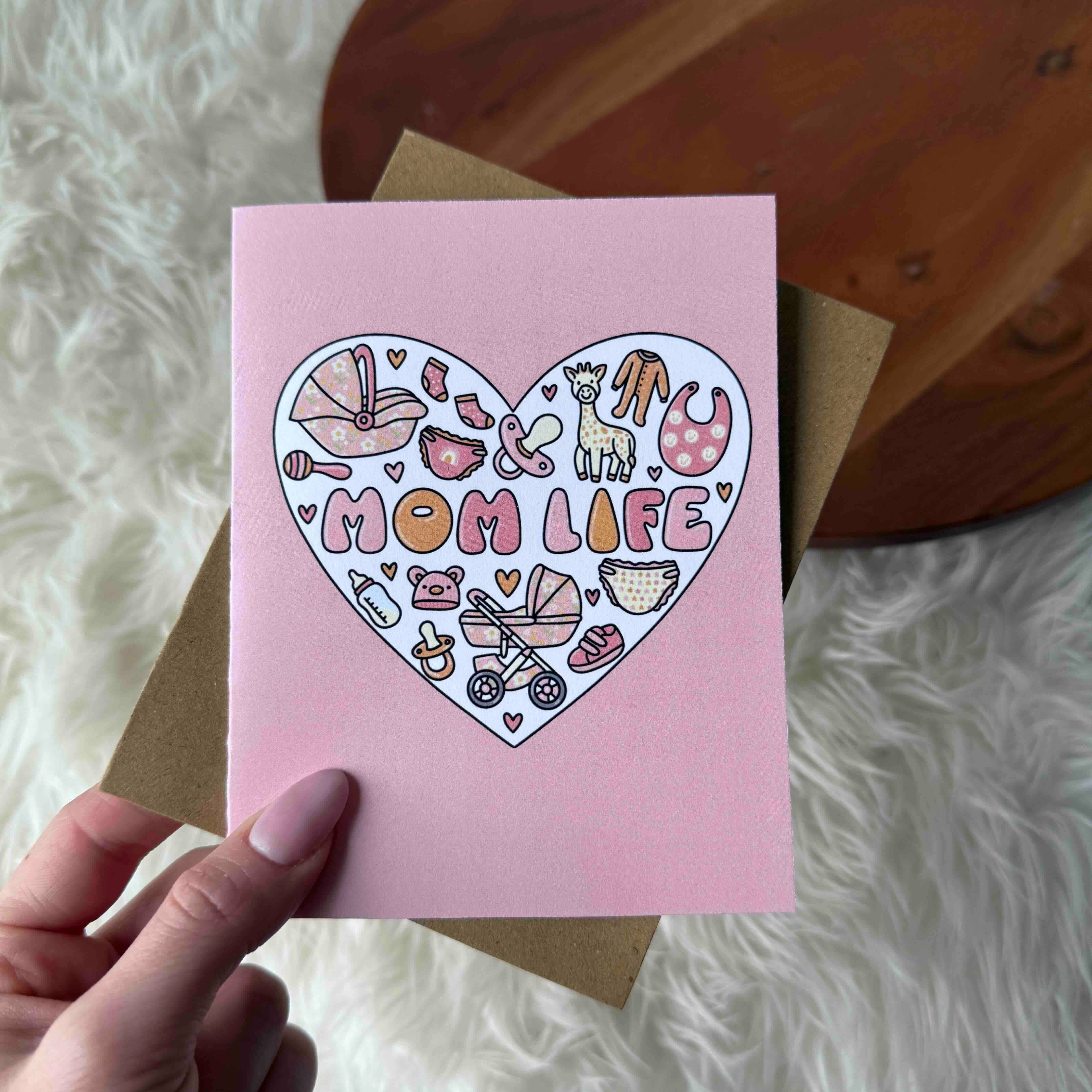"Mom Life" Heart Modern Mother's Day Card