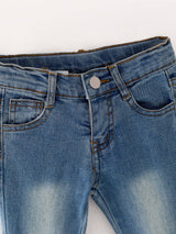 Light Blue Bell-bottoms Denim Jeans Pants Elastic