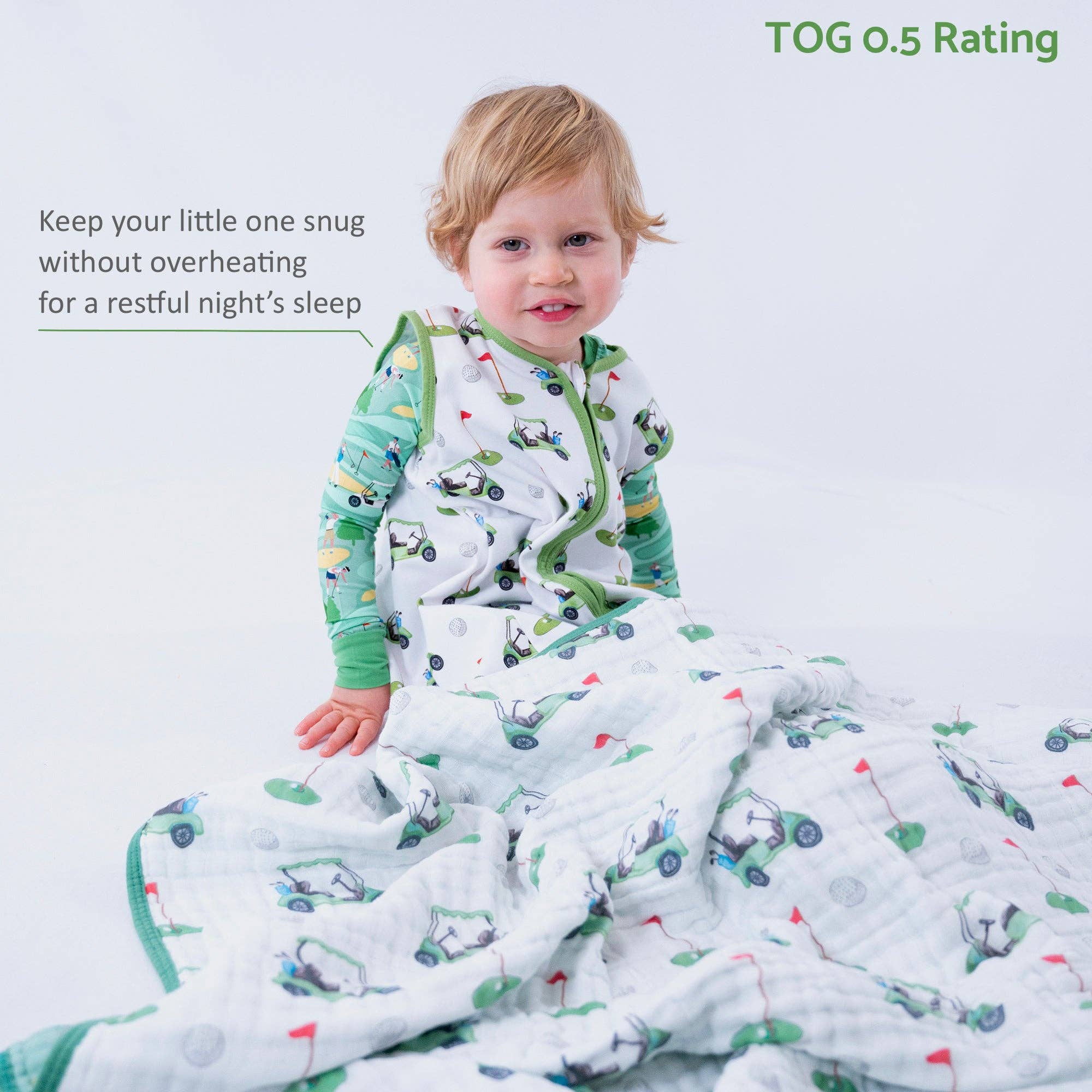 Organic Cotton Sleep Sack 0.5 TOG Golf A Round