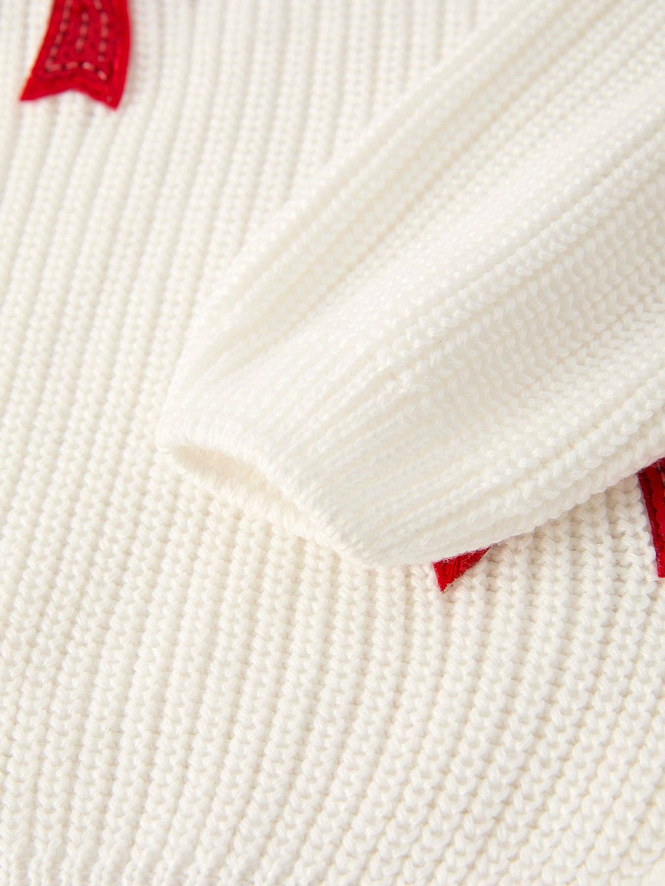 Girls Bow Sequins Pullover Sweater