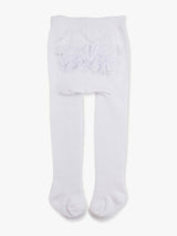 Girls White Footed RuffleButt Tights