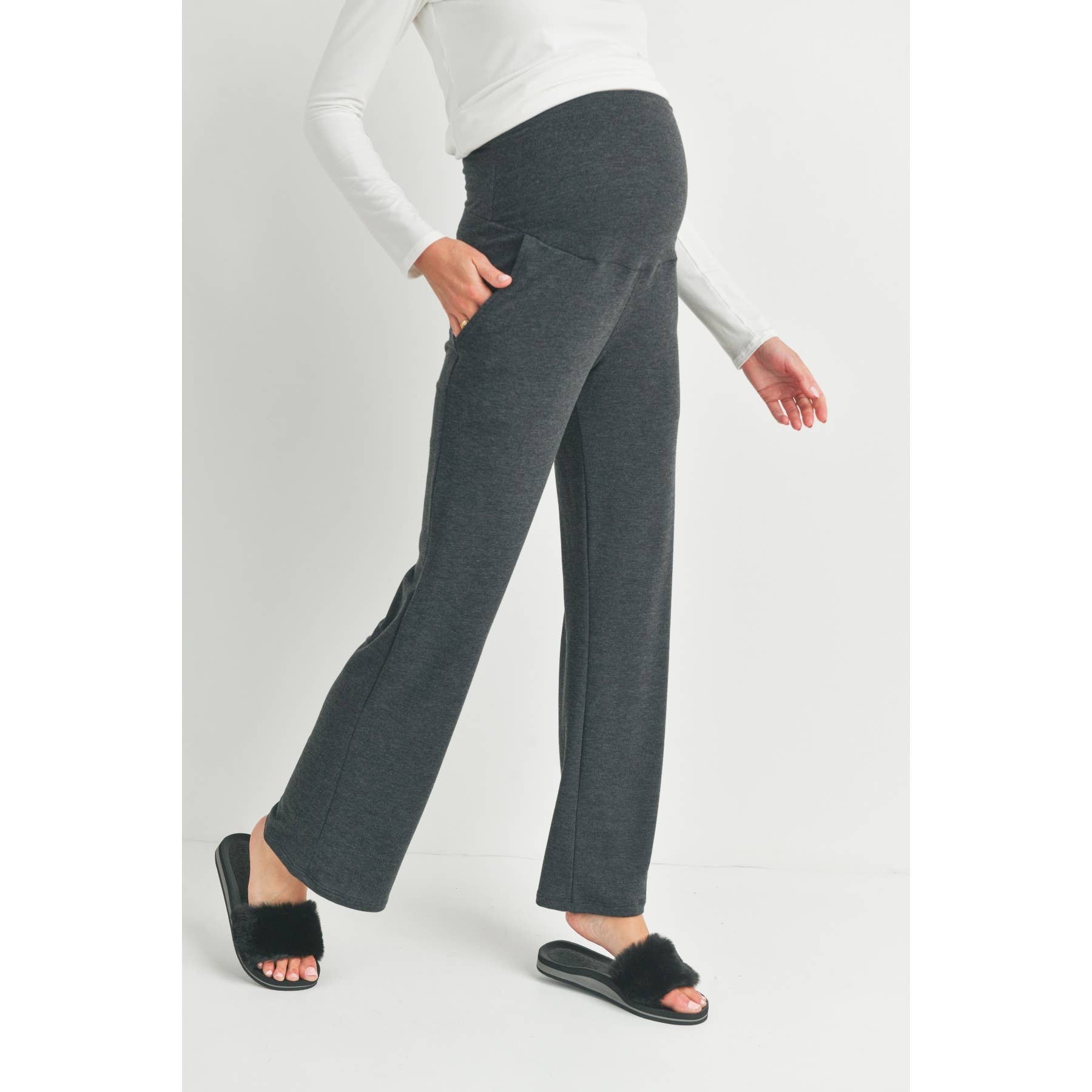 Straight Leg Maternity Terry Lounge Pants