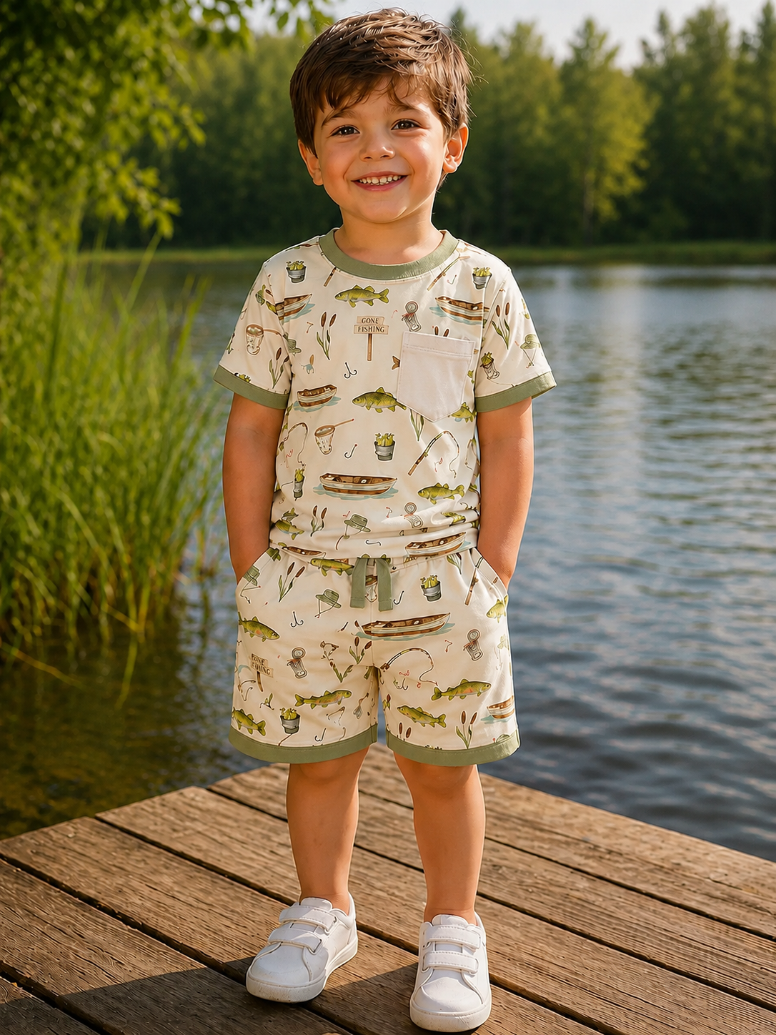 Gone Fishing Bamboo 2 Piece Set