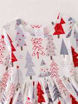 Christmas Tree Print Girls Dress