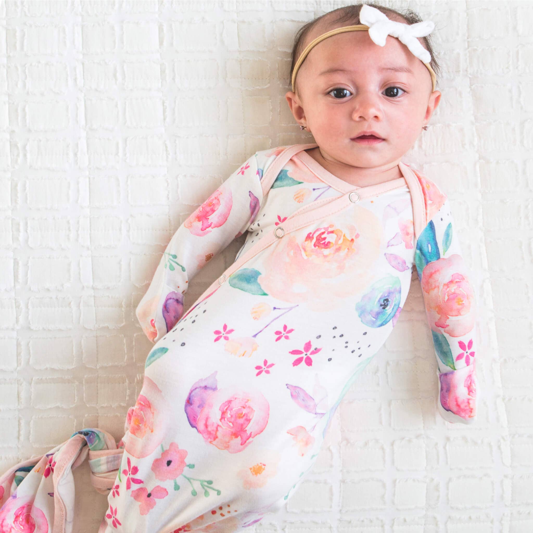 Copper Pearl | Newborn Knotted Gown - Bloom