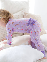 RuffleButts + RuggedButts - Baby Girls Ballerinas Bamboo Viscose Convertible Ruffle One Piece Pajama