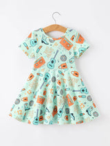 Girls Music Guitar Short Sleeve Twirl Dress