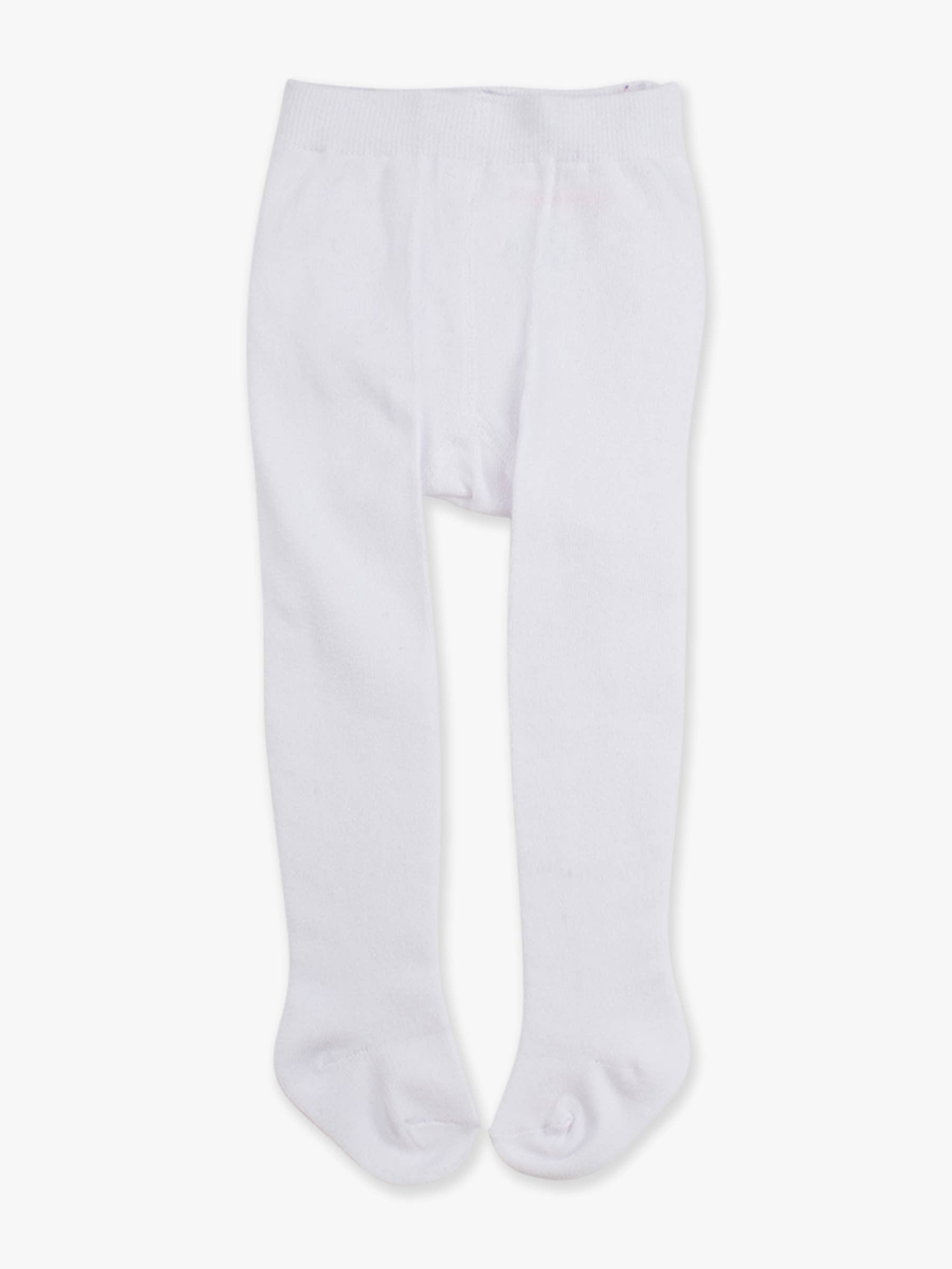 Girls White Footed RuffleButt Tights