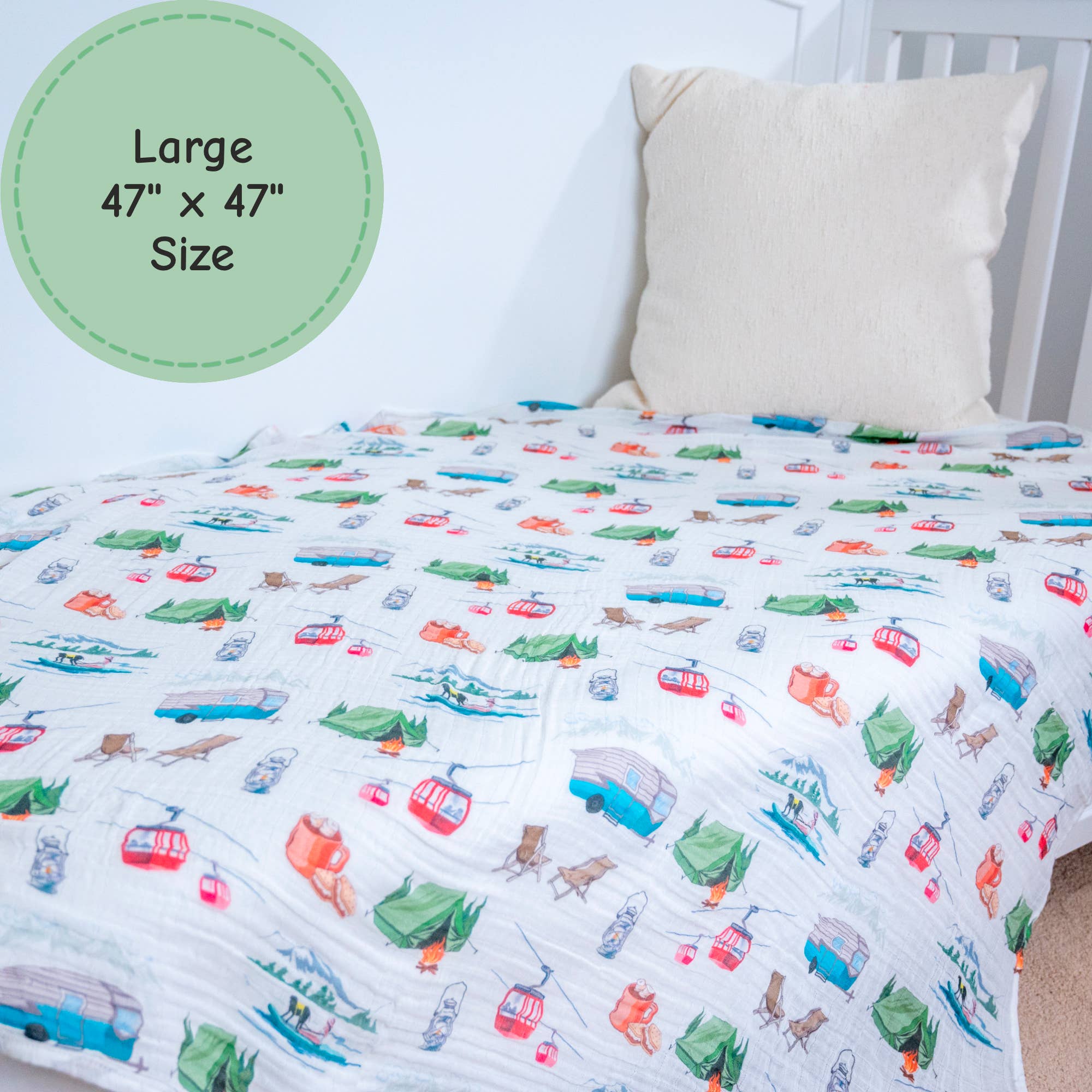 Campfire Crew Baby Muslin Swaddle Blanket