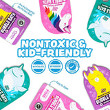 Tub Works® Magical Kids Bubble Bath, Variety 12 Pack | Pink, Purple & Teal Bath Colors