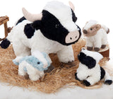 Cow 4Pcs Plush Toy Set, Mommy Cow Stuffed Animal with 3 Adorable Calf Babies in Mom's Belly, 20" Soft Farm Aniaml